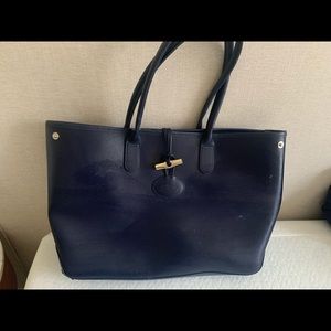 Longchamp Roseau Shoulder Bag Navy Blue